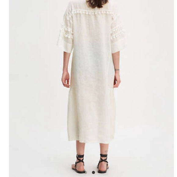 Levi's Made & Crafted White Linen Boho Midi Dre… - Picture 8 of 8